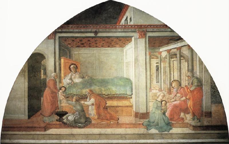 Fra Filippo Lippi The Birth and Naming of  St John the Baptist Germany oil painting art
